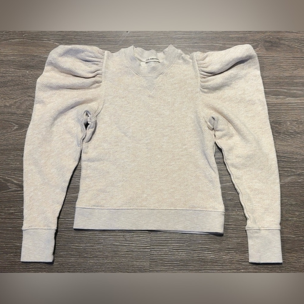 Ulla Johnson Philo Crew Neck With Romantic Puffed Shoulders Size XS